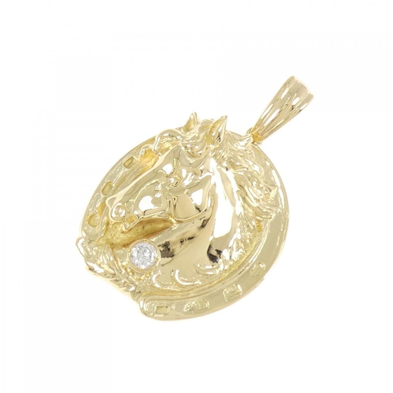K18YG Horse Diamond Pendant