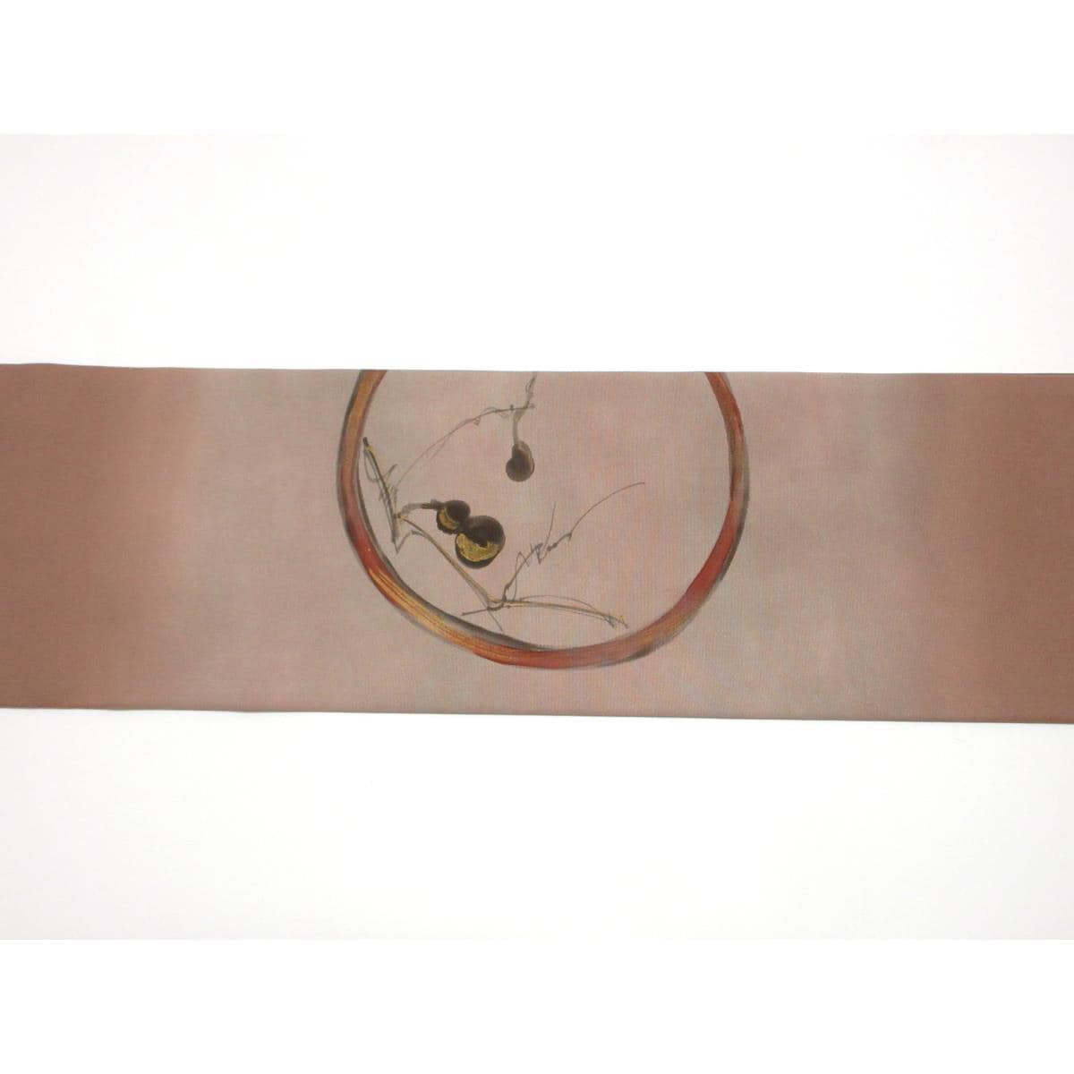 名古屋帯　塩瀬染帯　友禅金彩加工