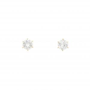 【リメイク】K18YG/ST ダイヤモンド ピアス 0.302CT 0.318CT D VS1-2 VG-G
