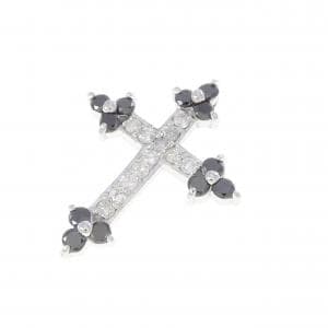 K14WG クロス ダイヤモンド ペンダント 0.50CT