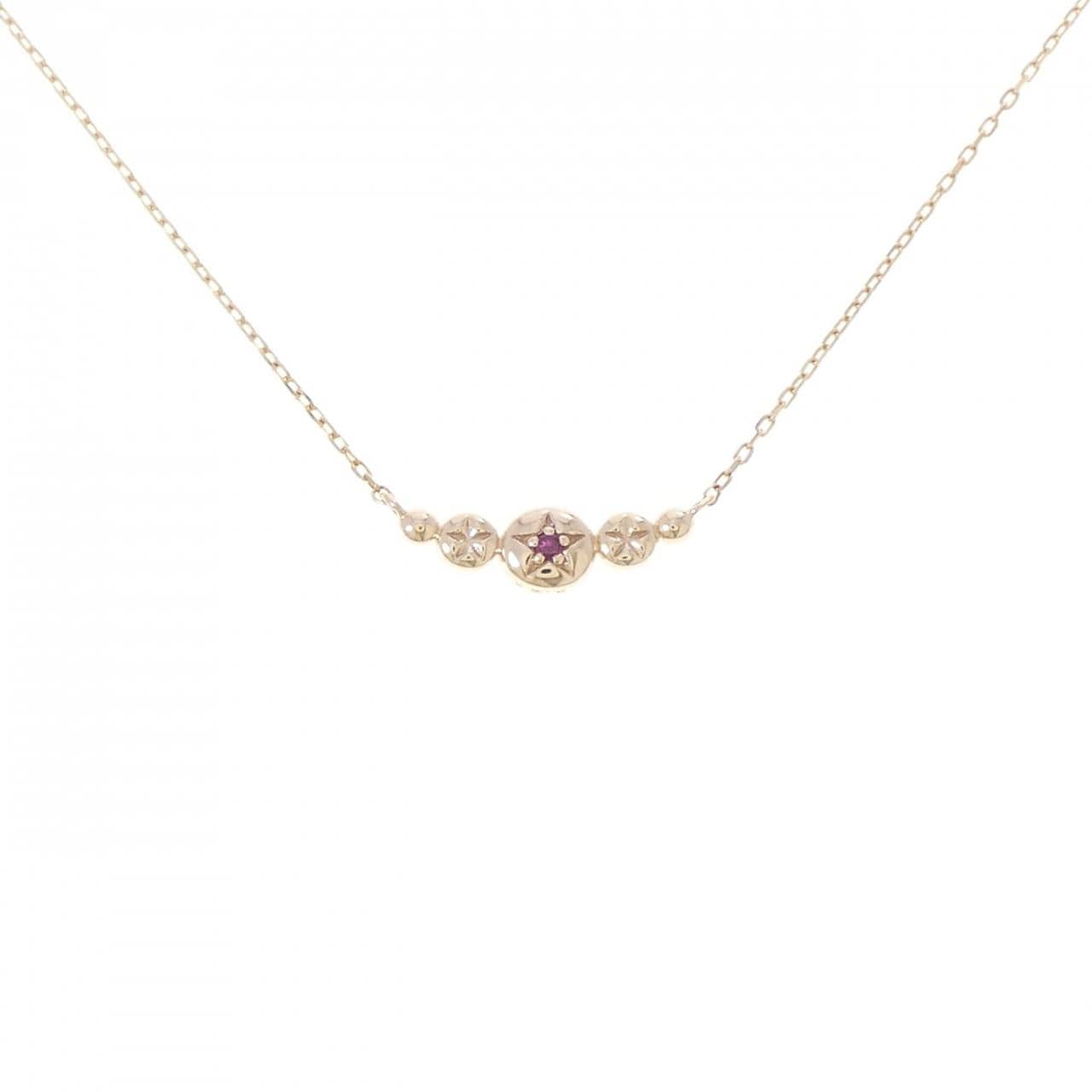 K10YG ルビー ネックレス