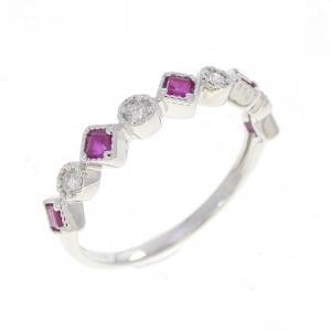 K18WG ルビー リング 0.25CT