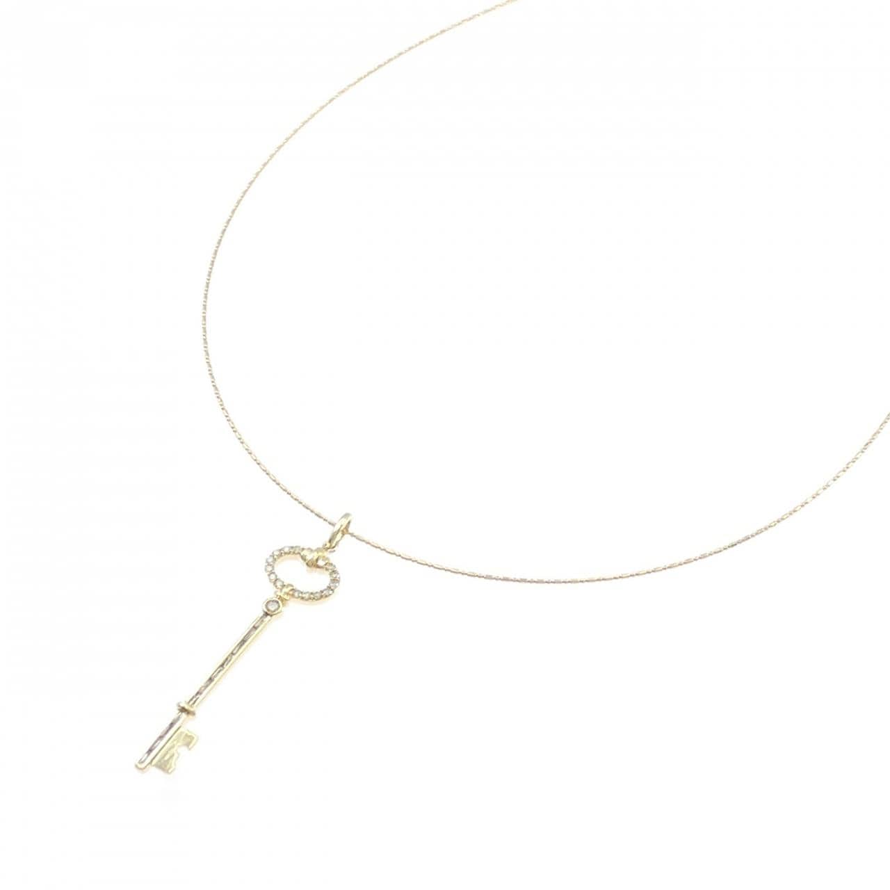 K18YG キー ダイヤモンド ネックレス 0.37CT