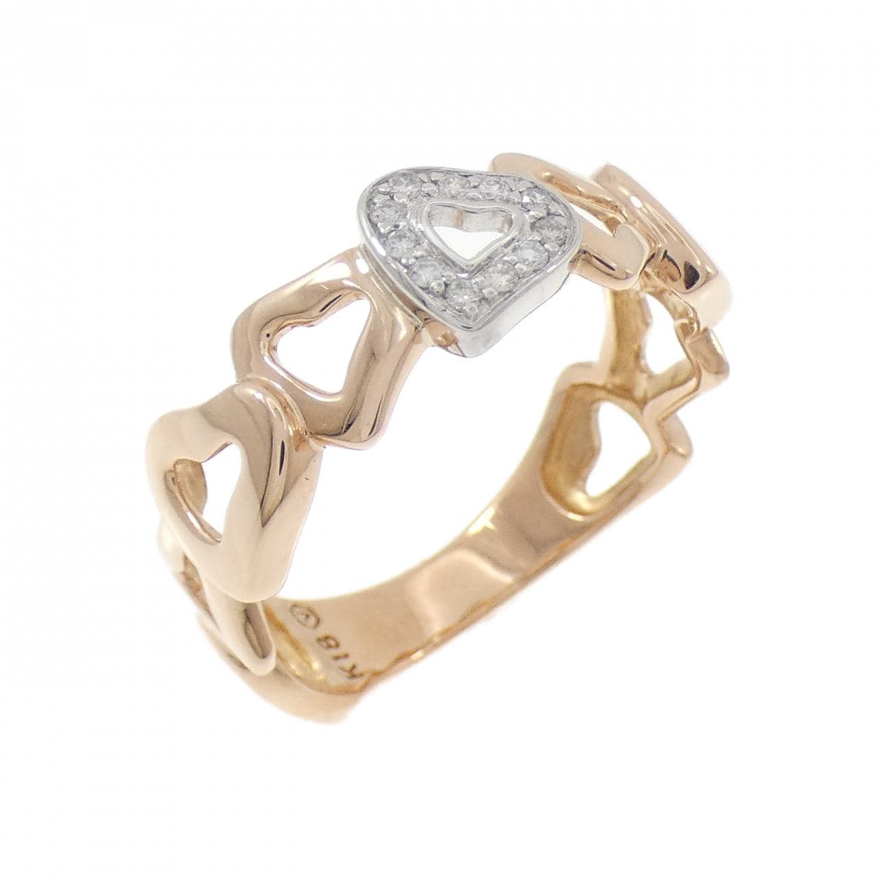 K18PG/K18WG ハート ダイヤモンド リング