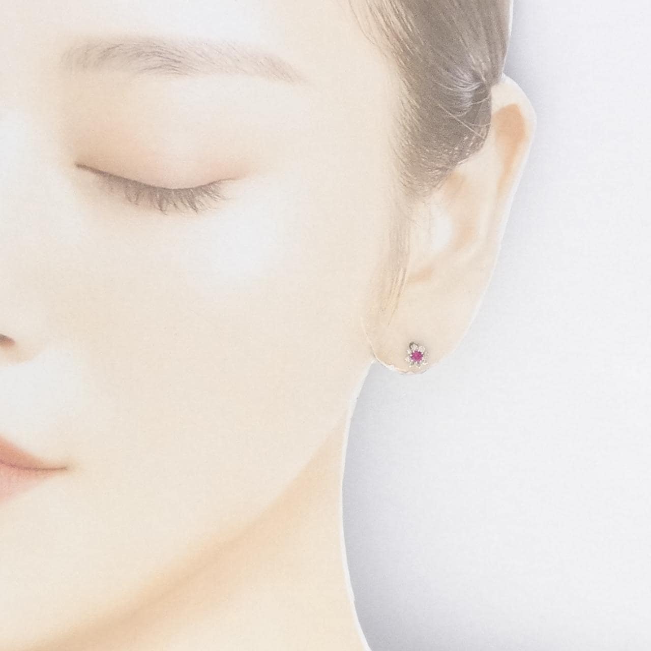 [新品] PT900 紅寶石耳環 0.16CT