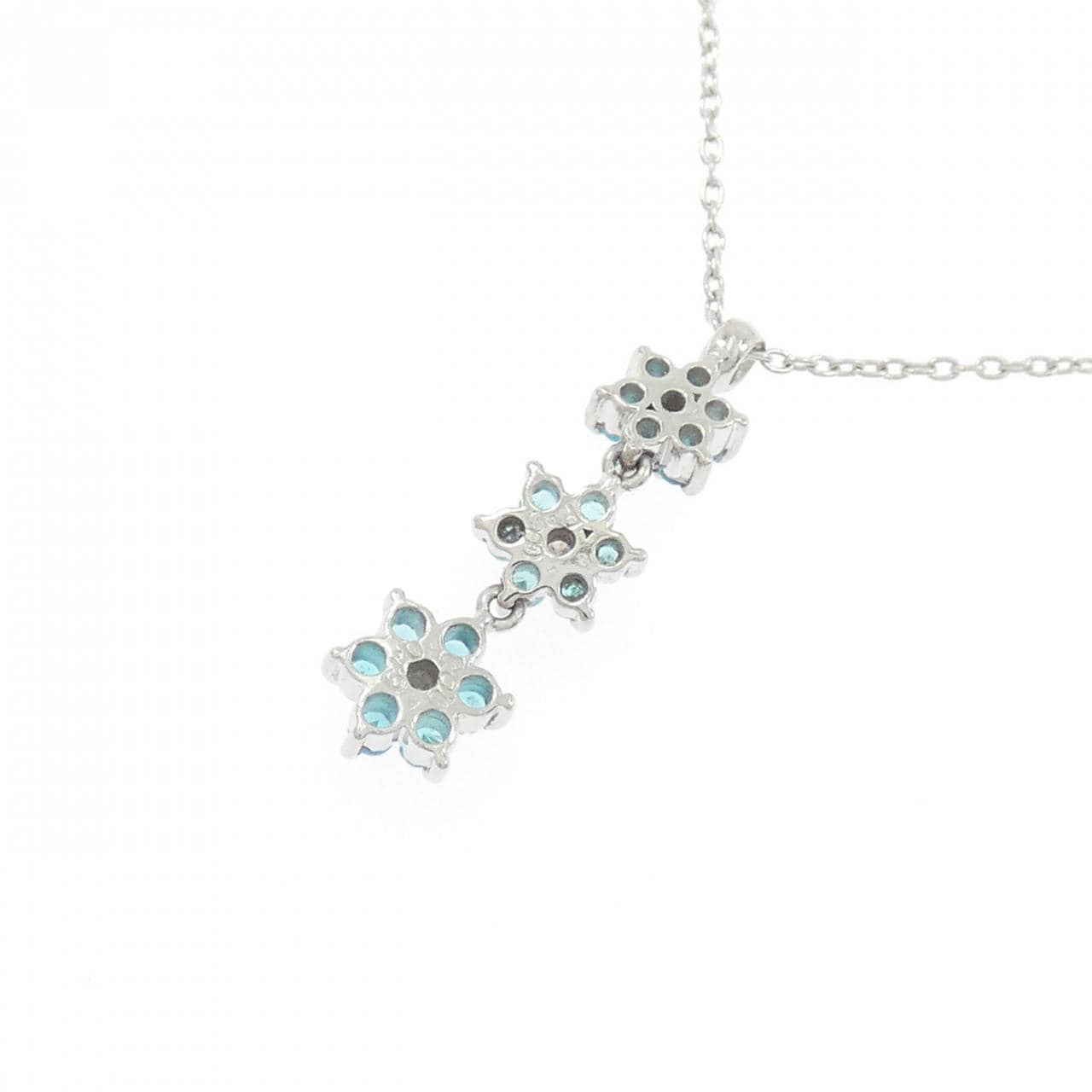 PT900/PT850 フラワー トルマリン ネックレス 0.19CT