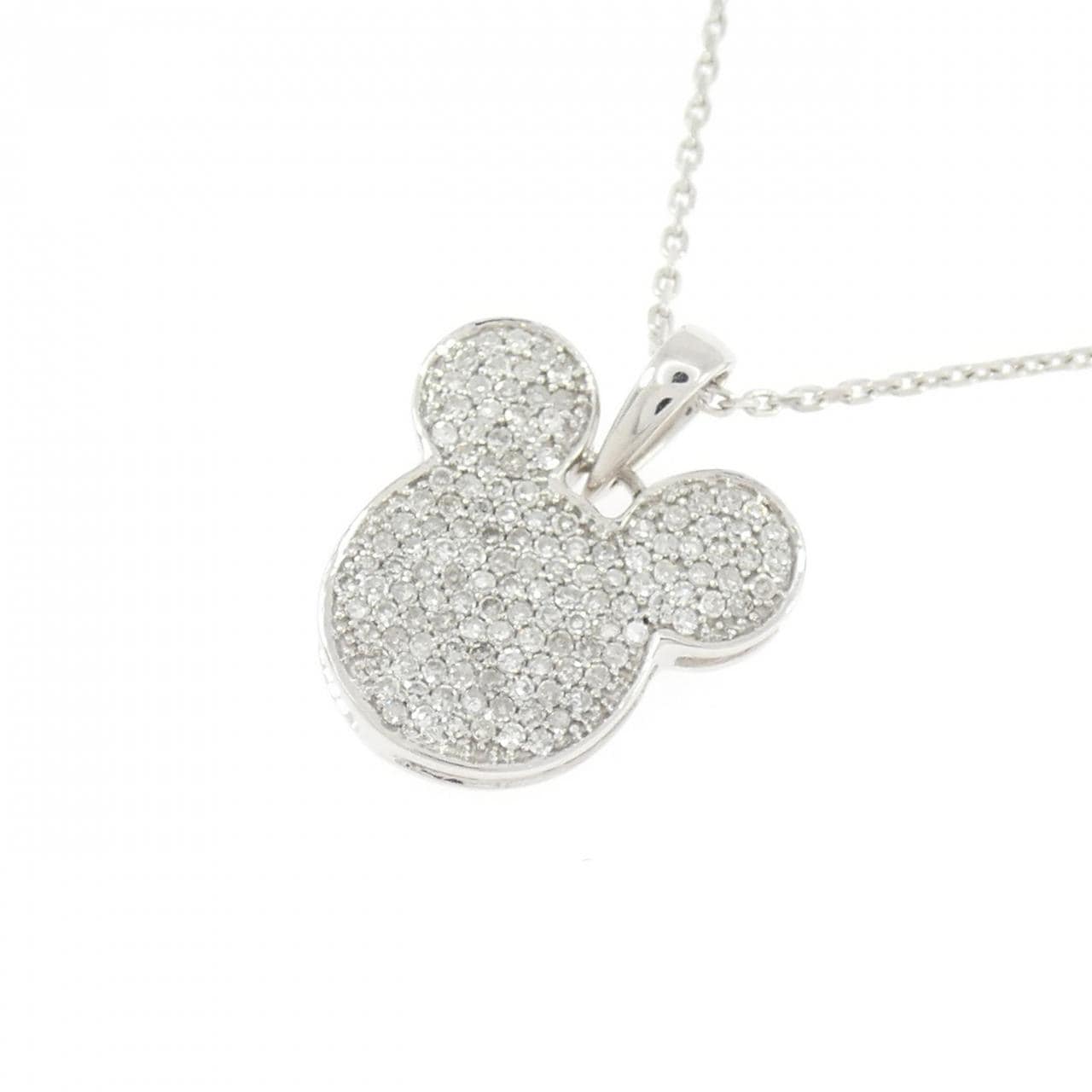 K18WG/750WG ダイヤモンド ネックレス 0.30CT