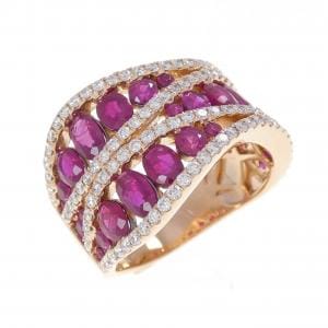 K18PG ルビー リング 2.62CT