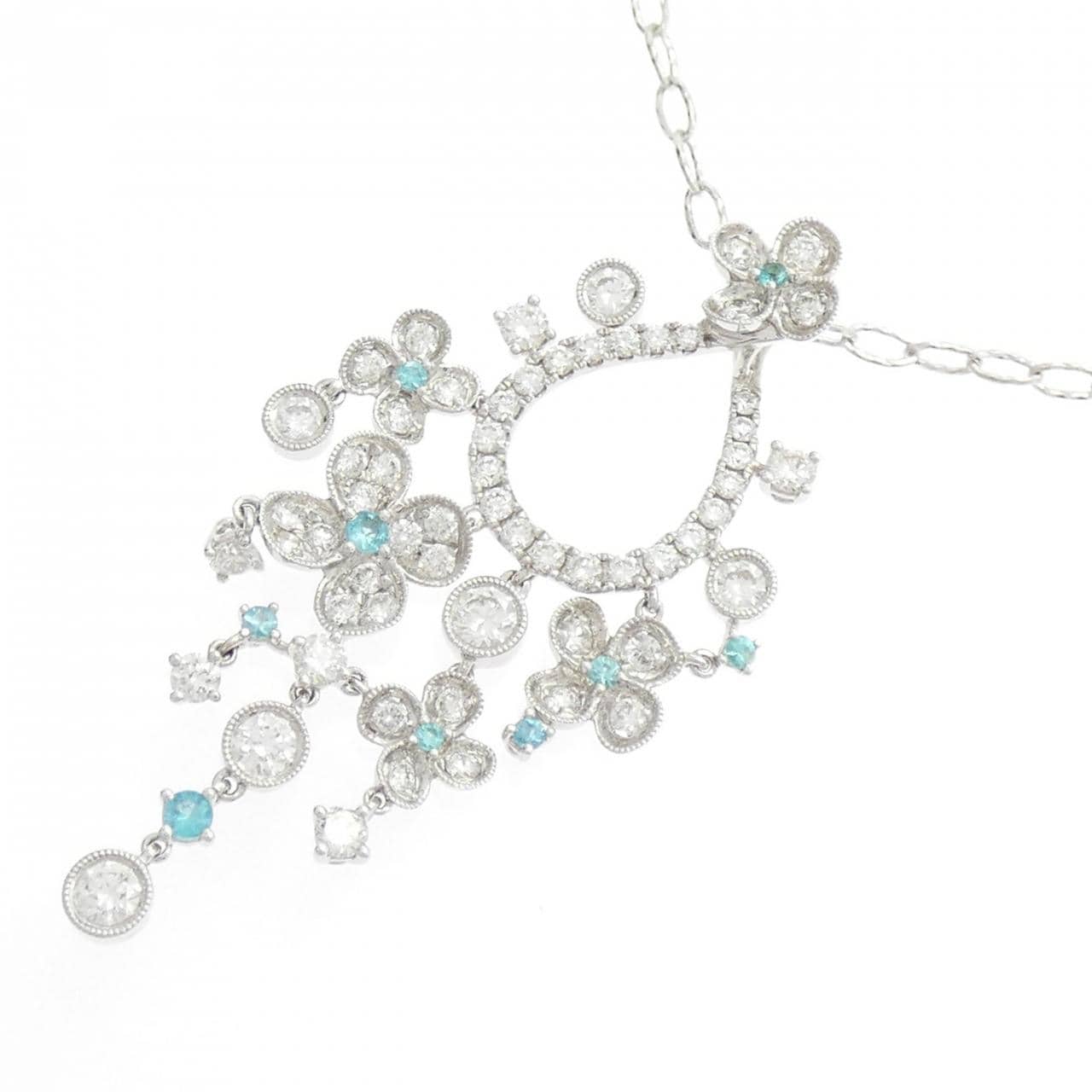 750WG/K18WG トルマリン ネックレス 0.136CT