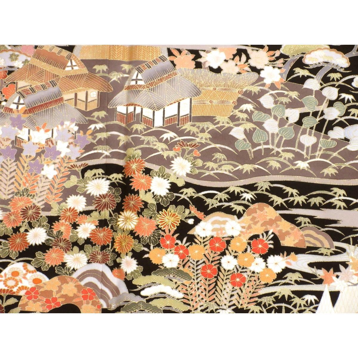 訪問着　友禅金彩加工　刺繍入り