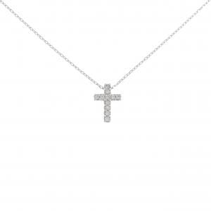 K18WG クロス ダイヤモンド ネックレス 0.09CT