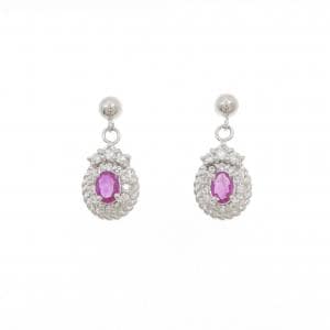 PT900 ルビー ピアス