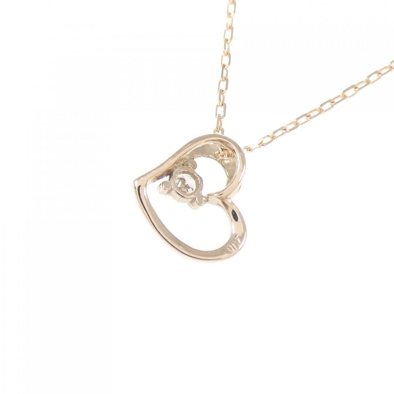 K10PG ハート ダイヤモンド ネックレス 0.03CT