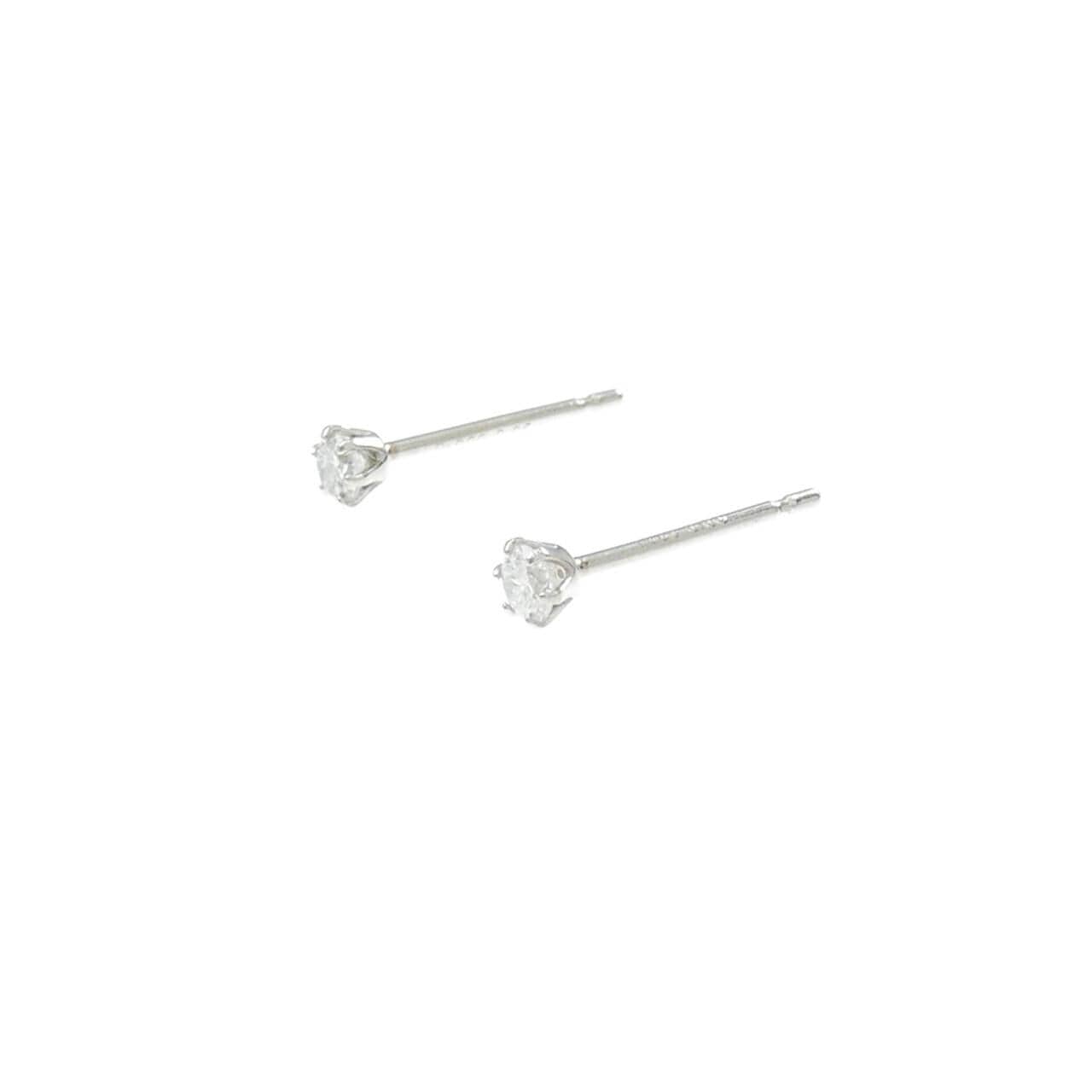 PT900 ソリティア ダイヤモンド ピアス 0.10CT