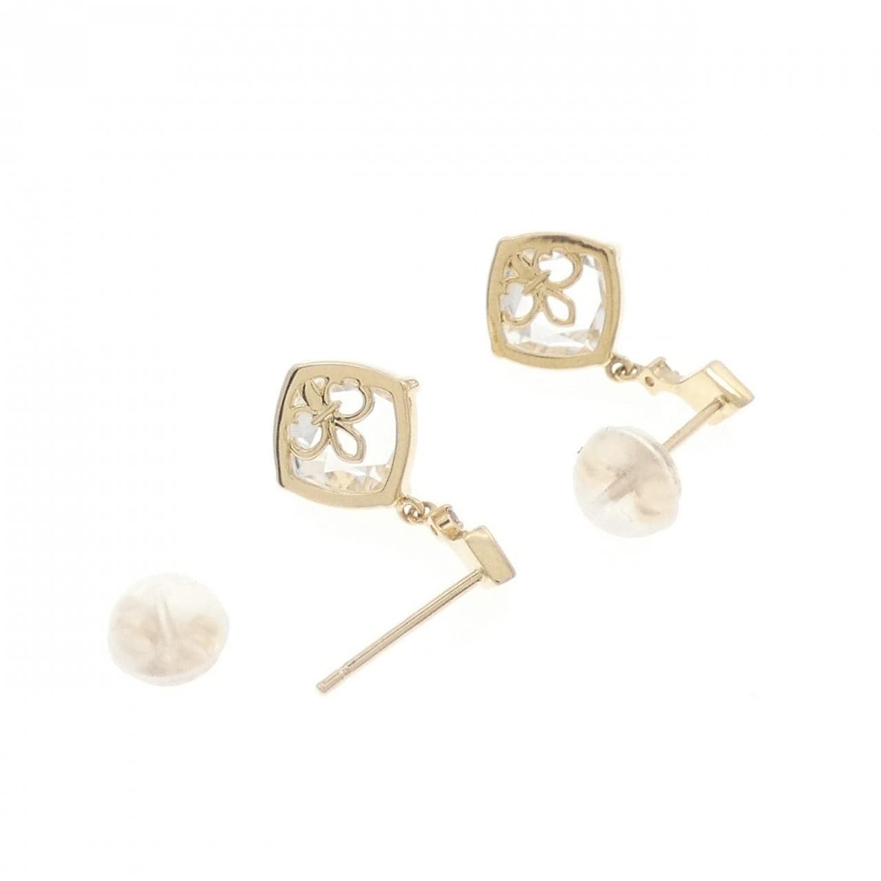 K10YG Quartz earrings
