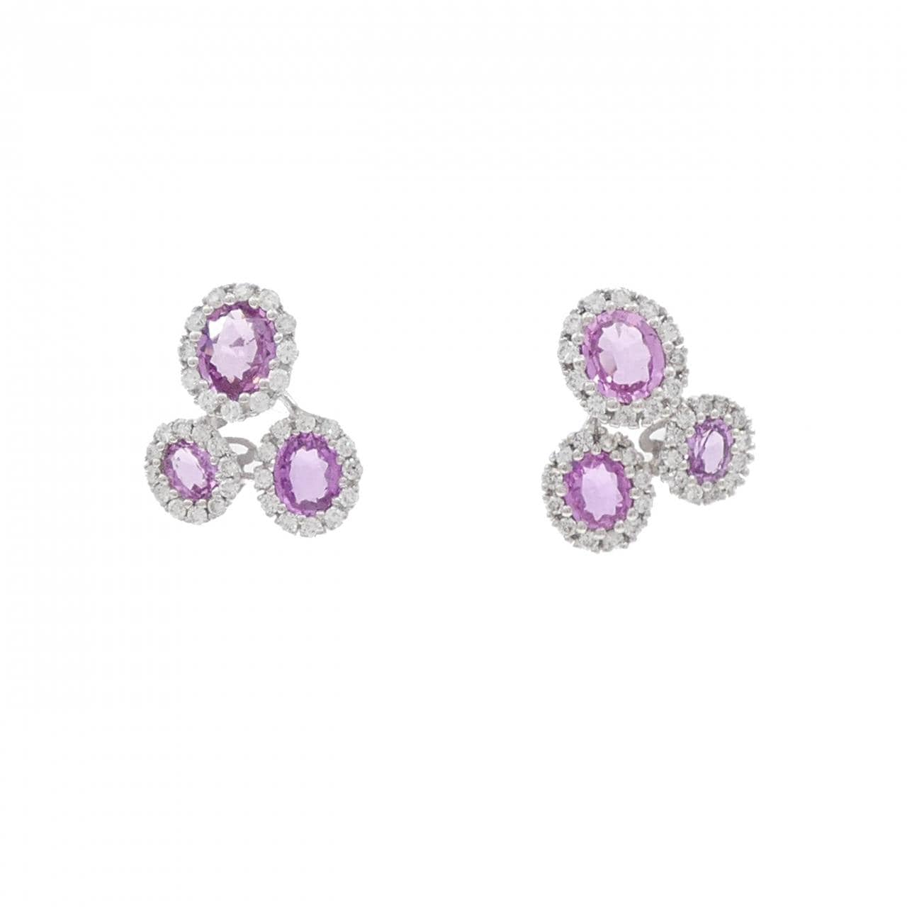 K18WG Sapphire Earrings 2.60CT