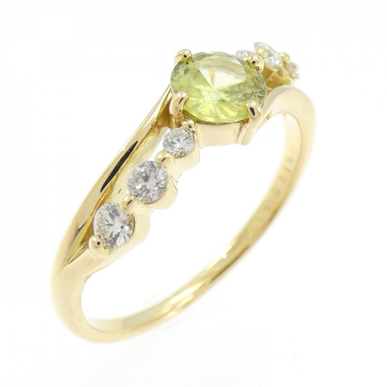 K18YG スフェーン リング 0.39CT