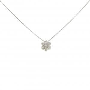 K18WG フラワー ダイヤモンド ネックレス 0.30CT