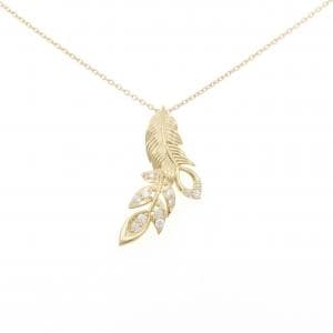 K18YG リーフ ダイヤモンド ネックレス 0.23CT