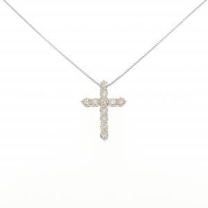 PT950/PT850 クロス ダイヤモンド ネックレス 0.90CT