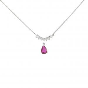 PT900/PT850 ルビー ネックレス 0.55CT