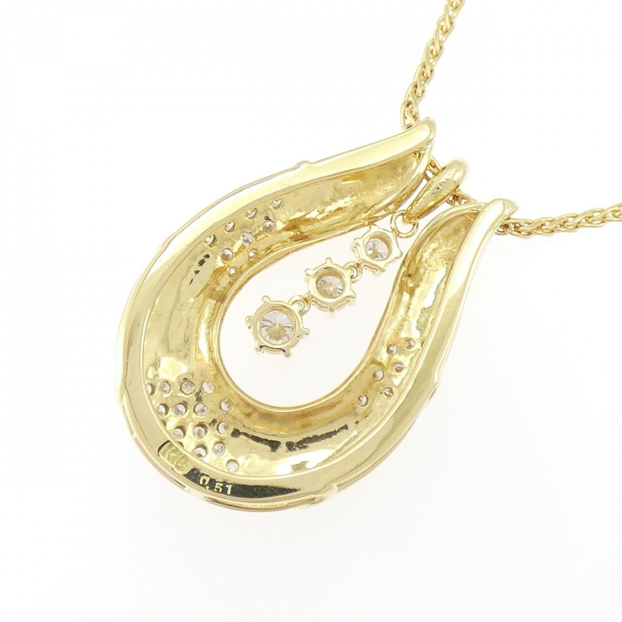 K18YG/750YG 2WAY ダイヤモンド ネックレス 0.50CT