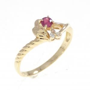 K18YG ルビー リング 0.10CT