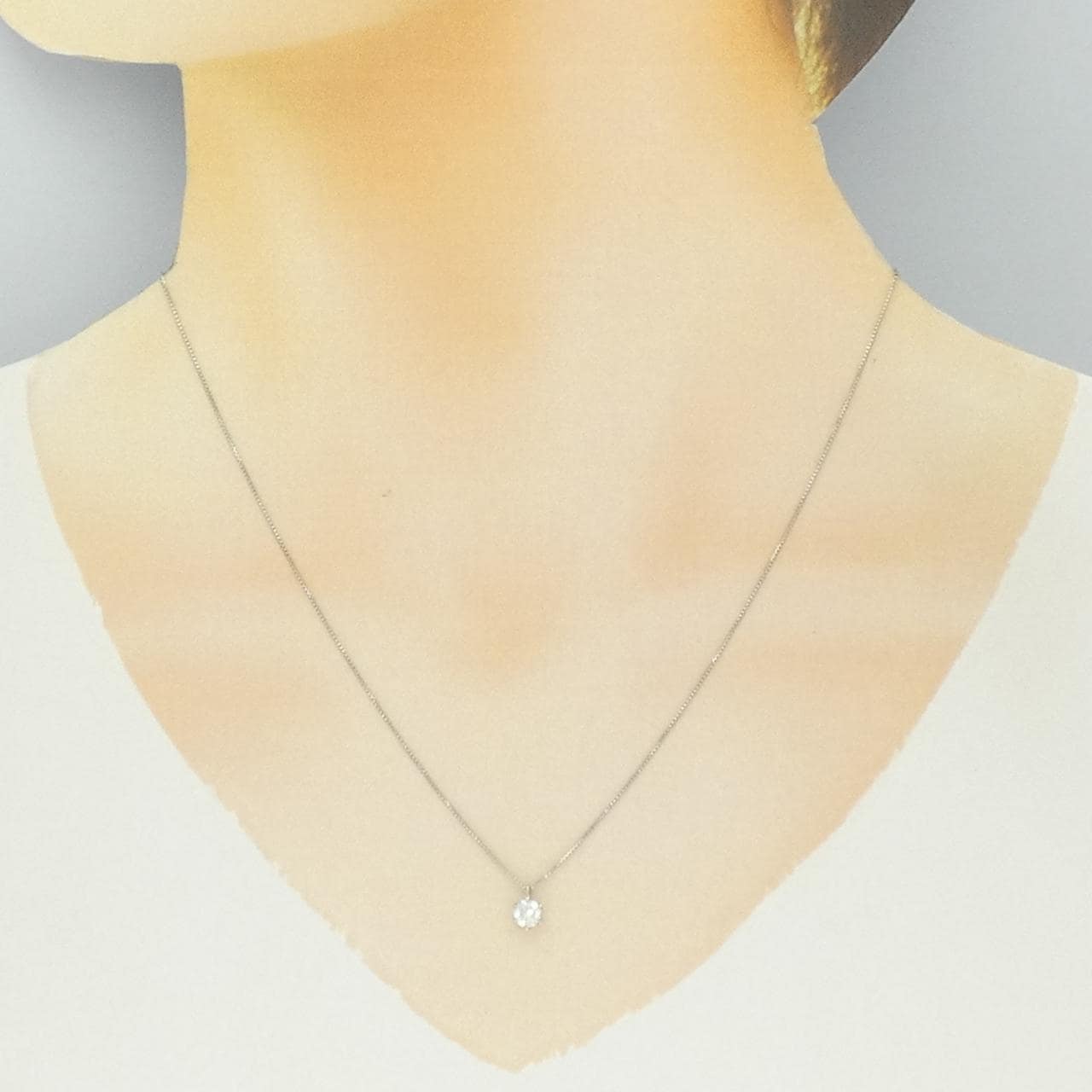 PT900/PT850 ソリティア ダイヤモンド ネックレス 0.311CT