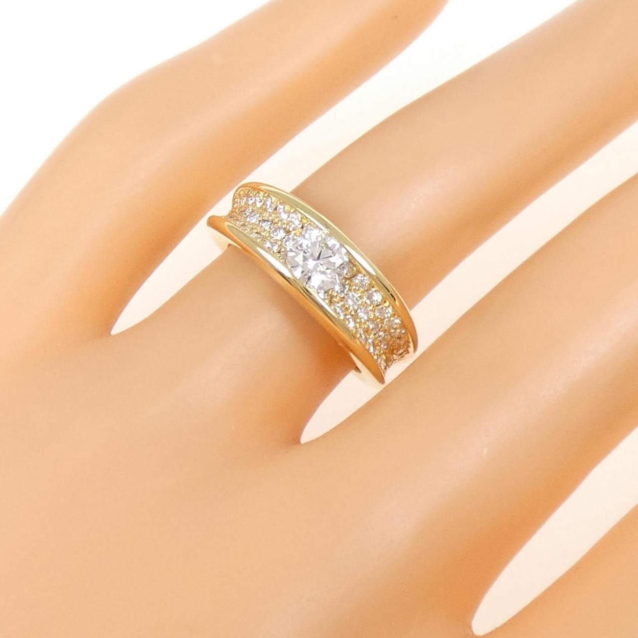 K18YG ダイヤモンド リング 0.35CT