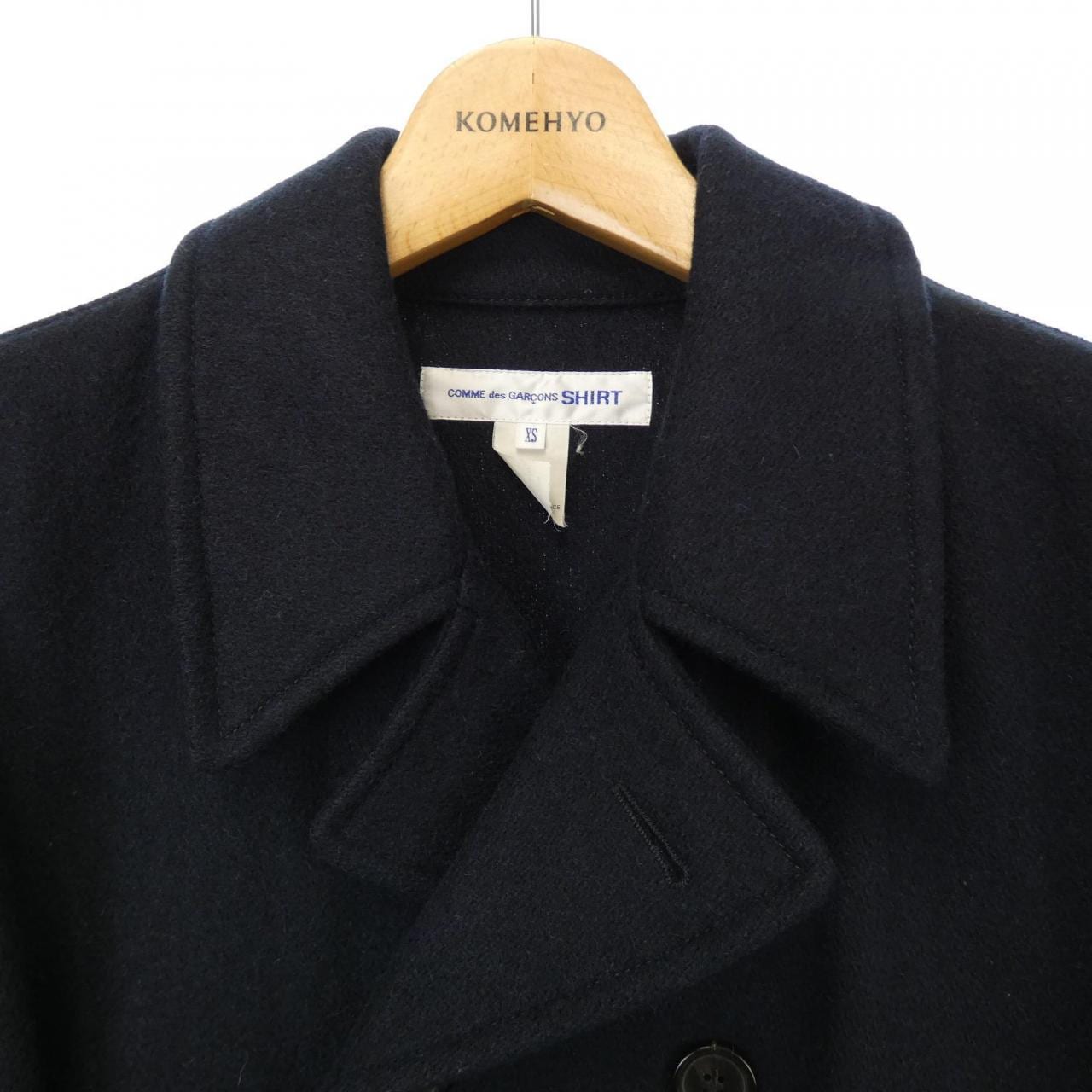 COMME des GARCONS SHIRT コムデギャルソンシャツ 19AW WOOL JACKET ウールメルトン ピーコート ブラック W27163