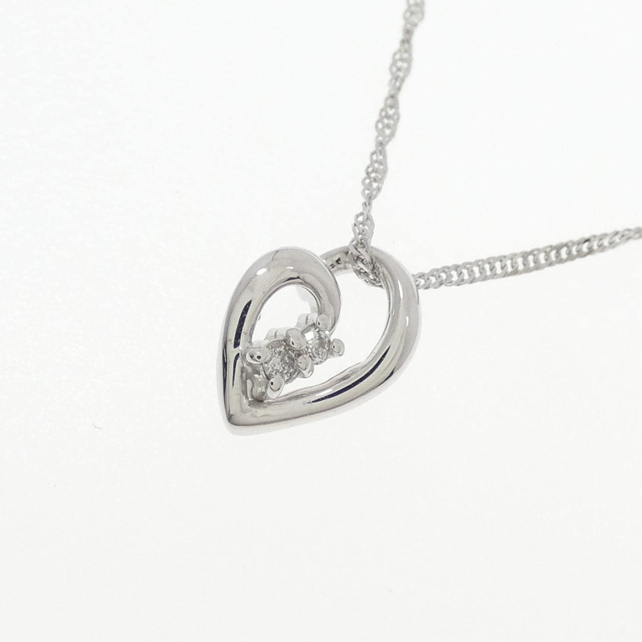 K18WG ダイヤモンド ネックレス 0.02CT