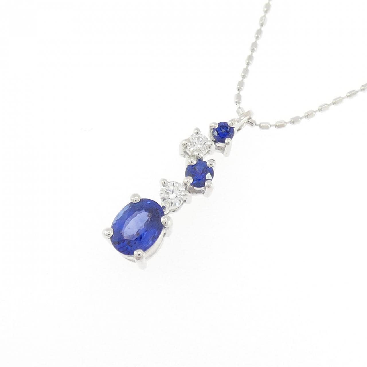K18WG サファイヤ ネックレス 0.58CT