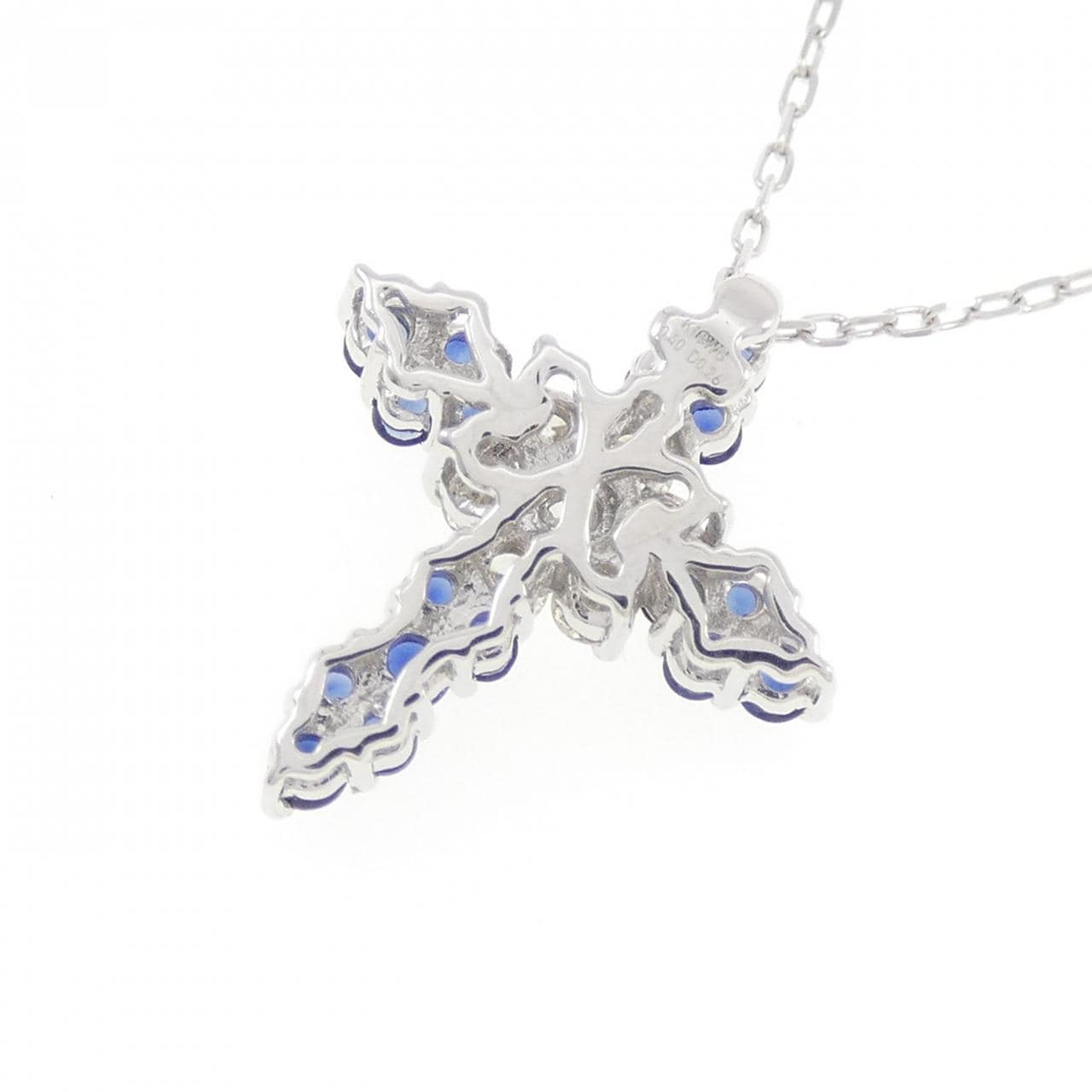 K18WG クロス サファイヤ ネックレス 0.40CT