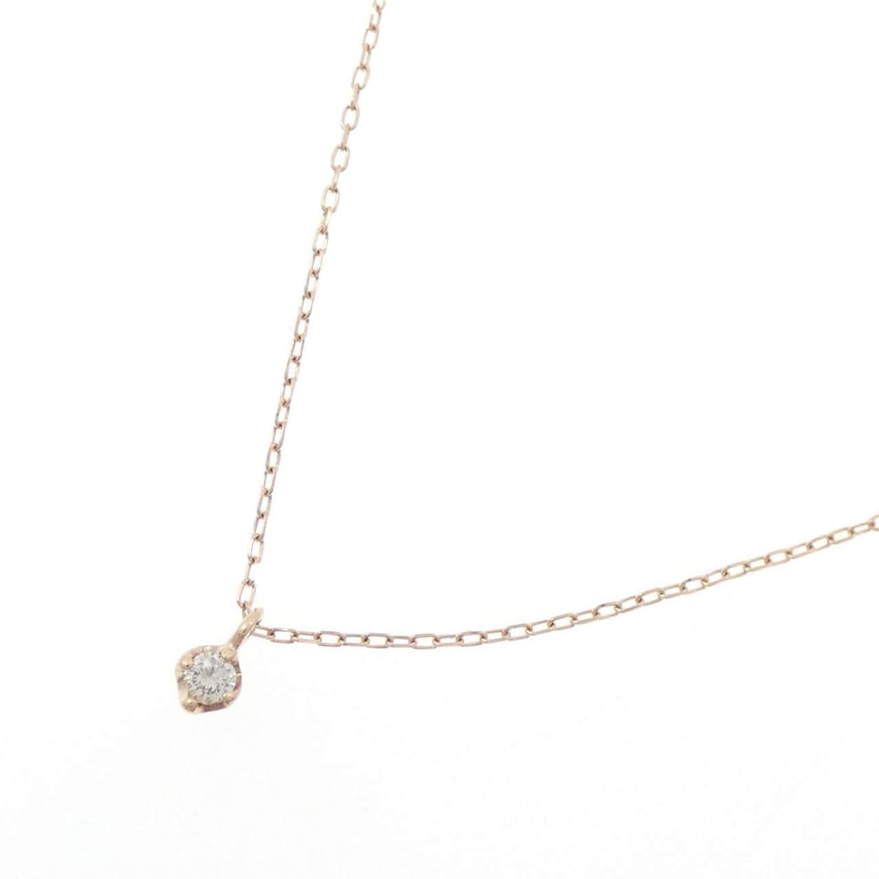K10PG ソリティア ダイヤモンド ネックレス 0.03CT