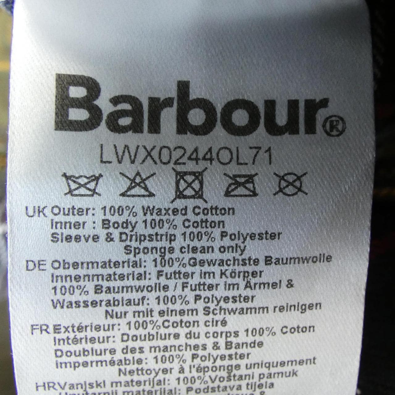 バブアー BARBOUR LWX0244OL71 ジャケット