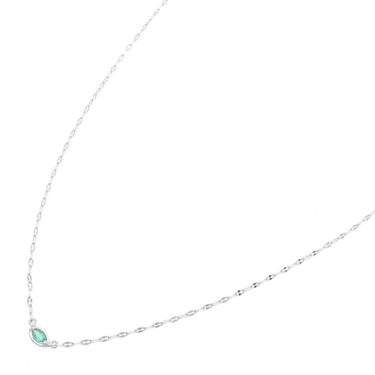 K18WG エメラルド ネックレス 0.05CT