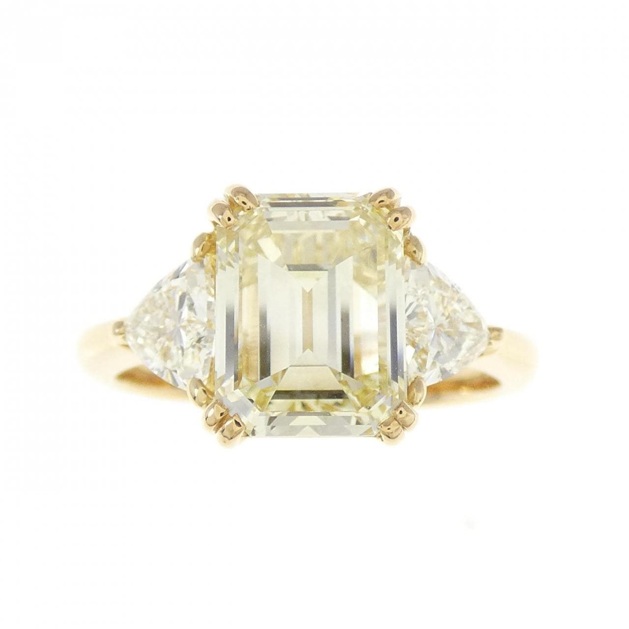 K18YG Diamond Ring 2.555CT LY VS1 Emerald Cut