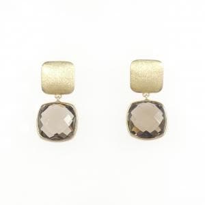K10YG スモーキークオーツ ピアス