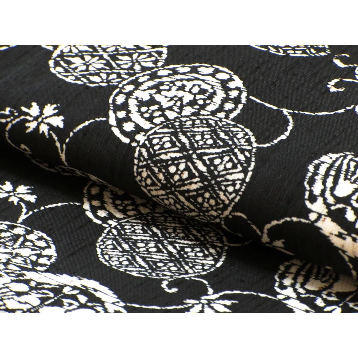 名古屋帯　染紬　柿渋染　全通柄