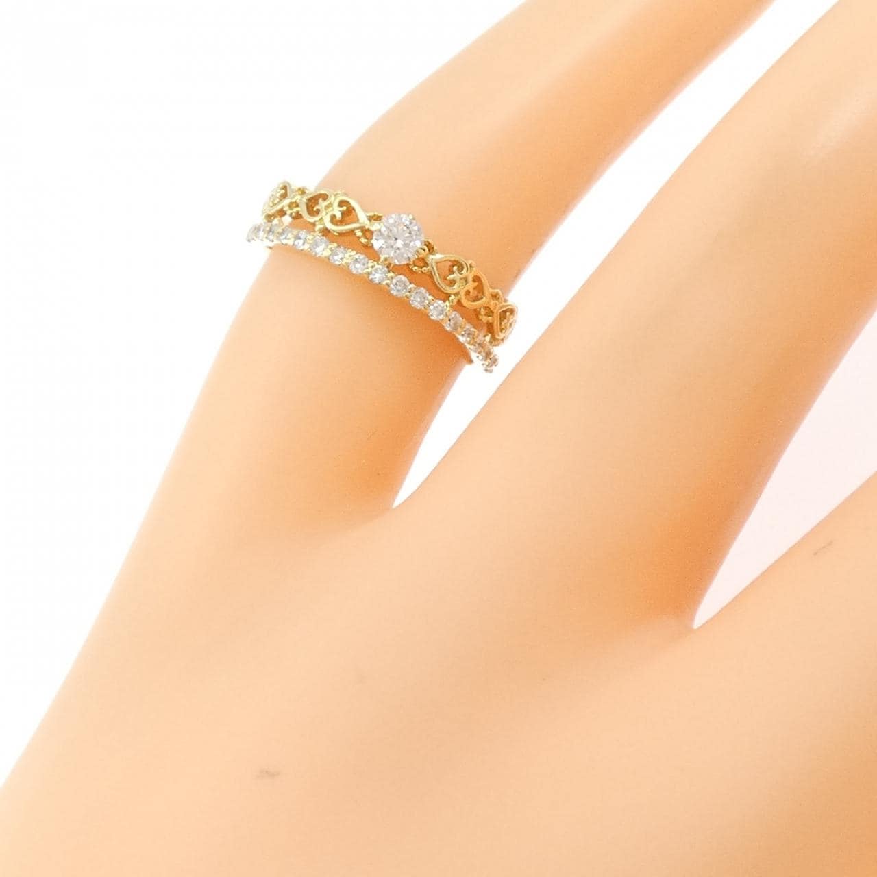 K18YG ダイヤモンド リング 0.08CT