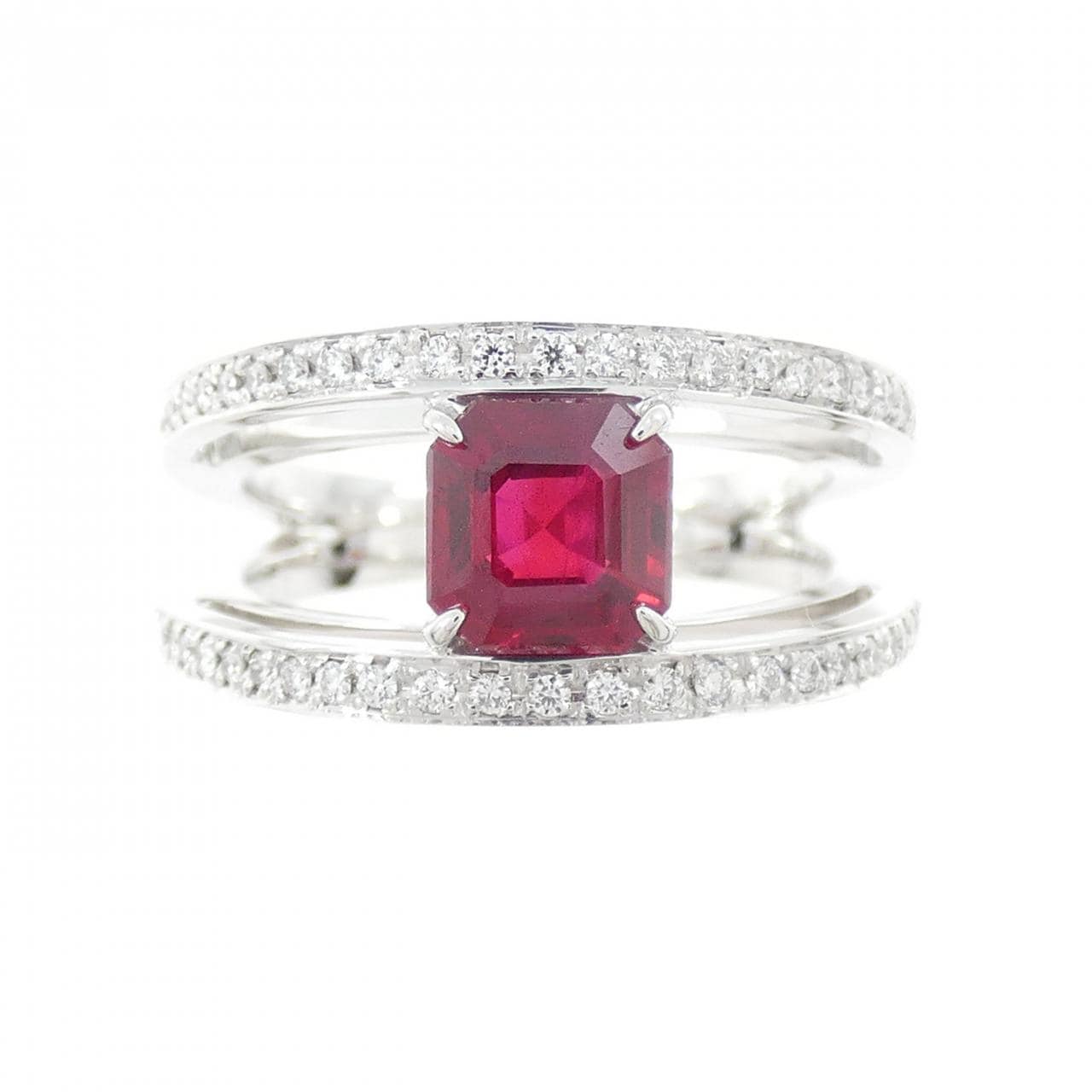 K18WG ピジョンブラッド ルビー リング 1.08CT ビルマ産