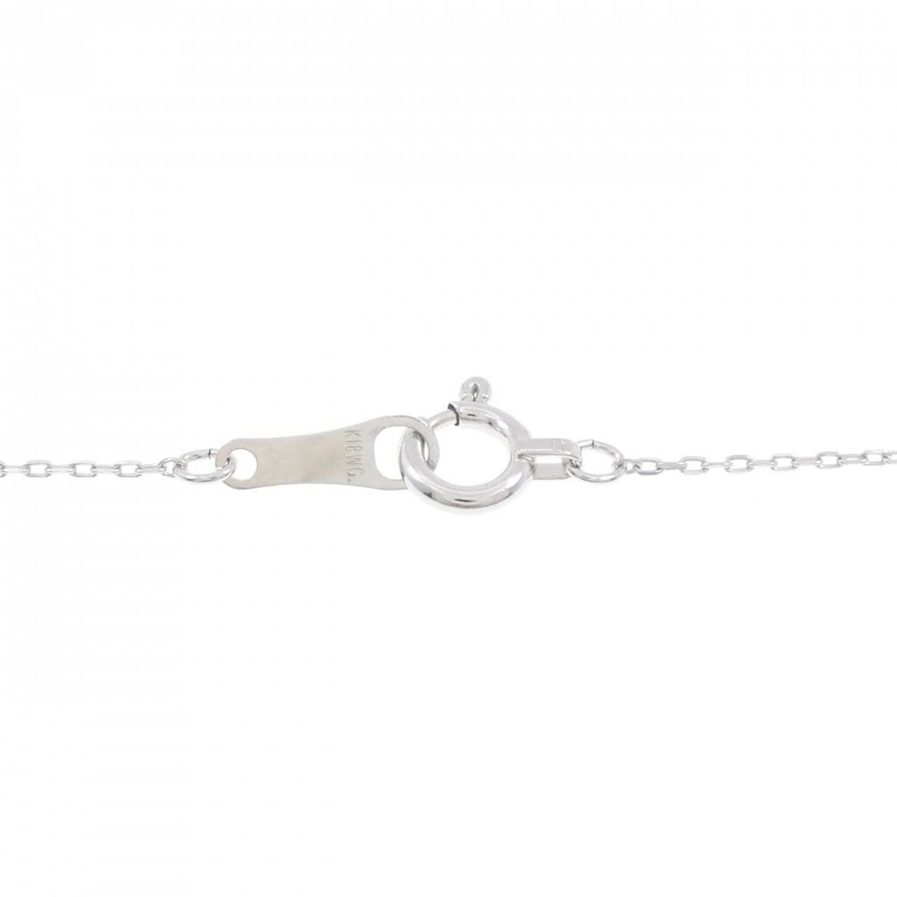 K18WG フラワー ダイヤモンド ネックレス 0.50CT