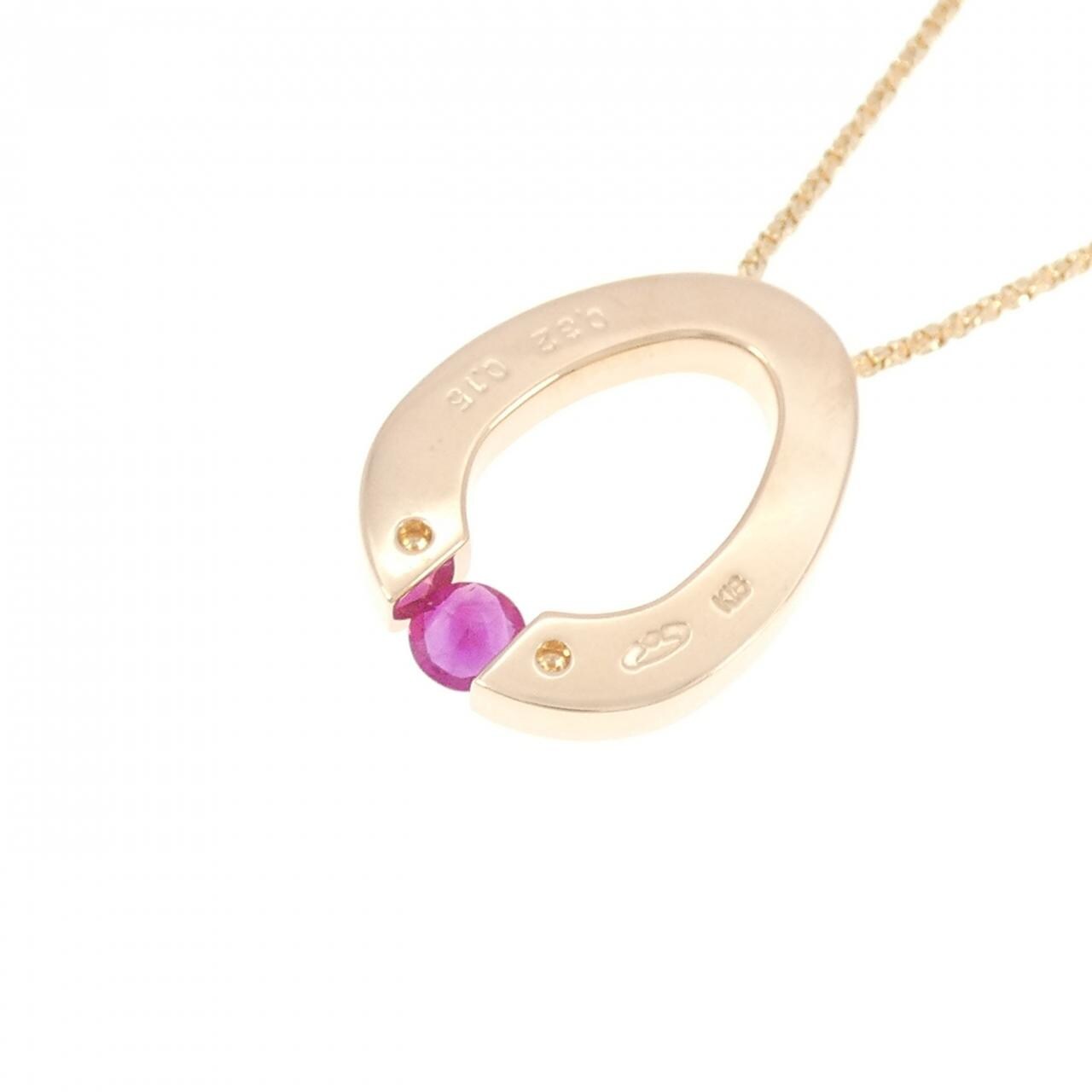K18PG ルビー ネックレス 0.32CT