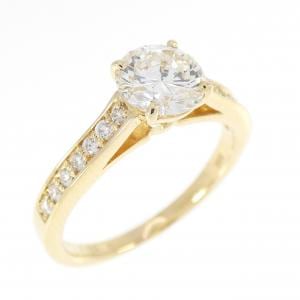 K18YG ダイヤモンド リング 0.761CT K SI1 Good