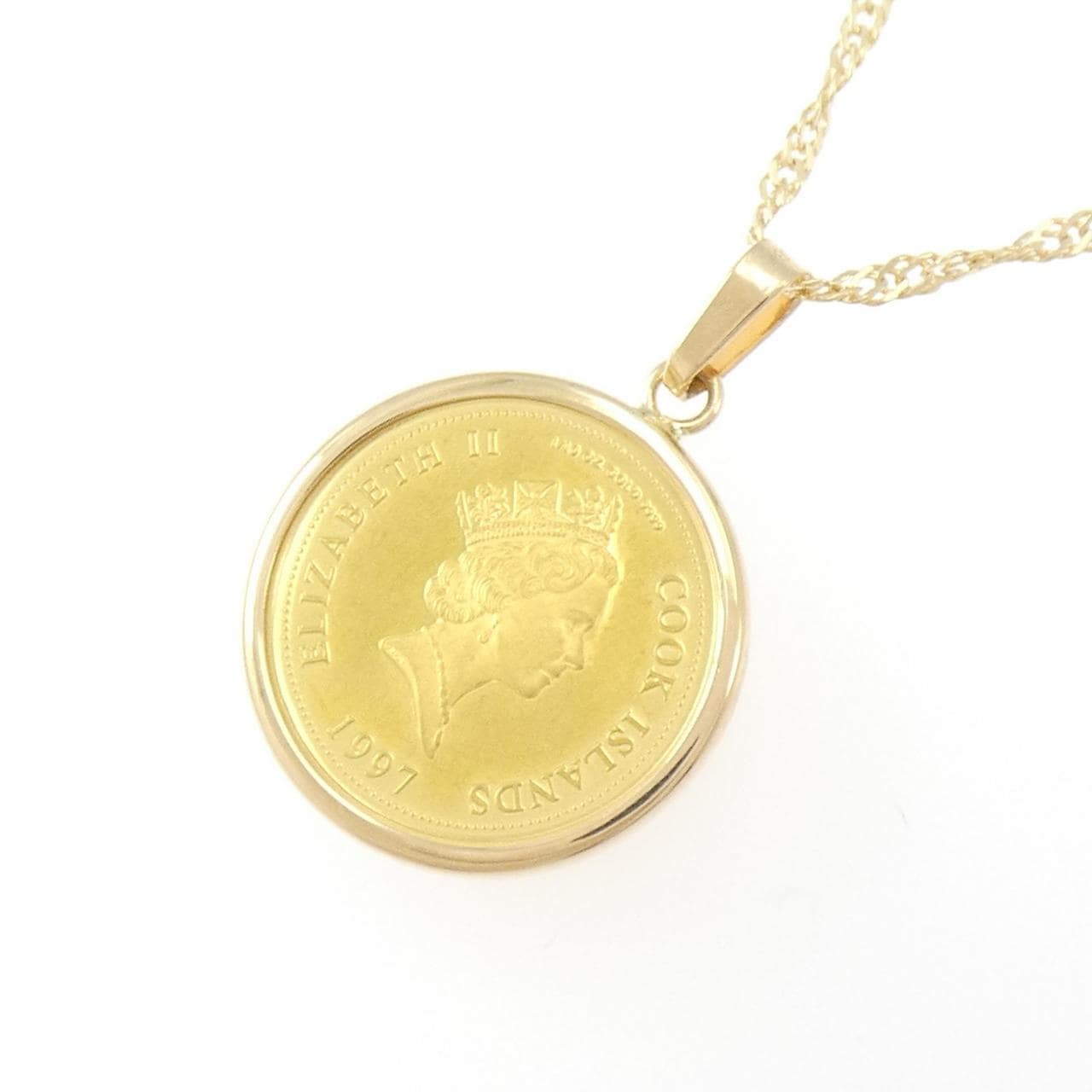 K18YG(枠) コイン ネックレス