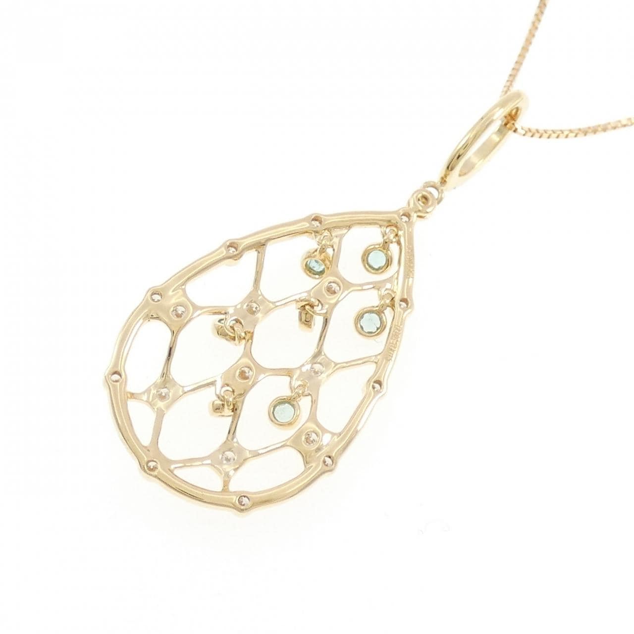 18KYG/K18YG トルマリン ネックレス 0.15CT