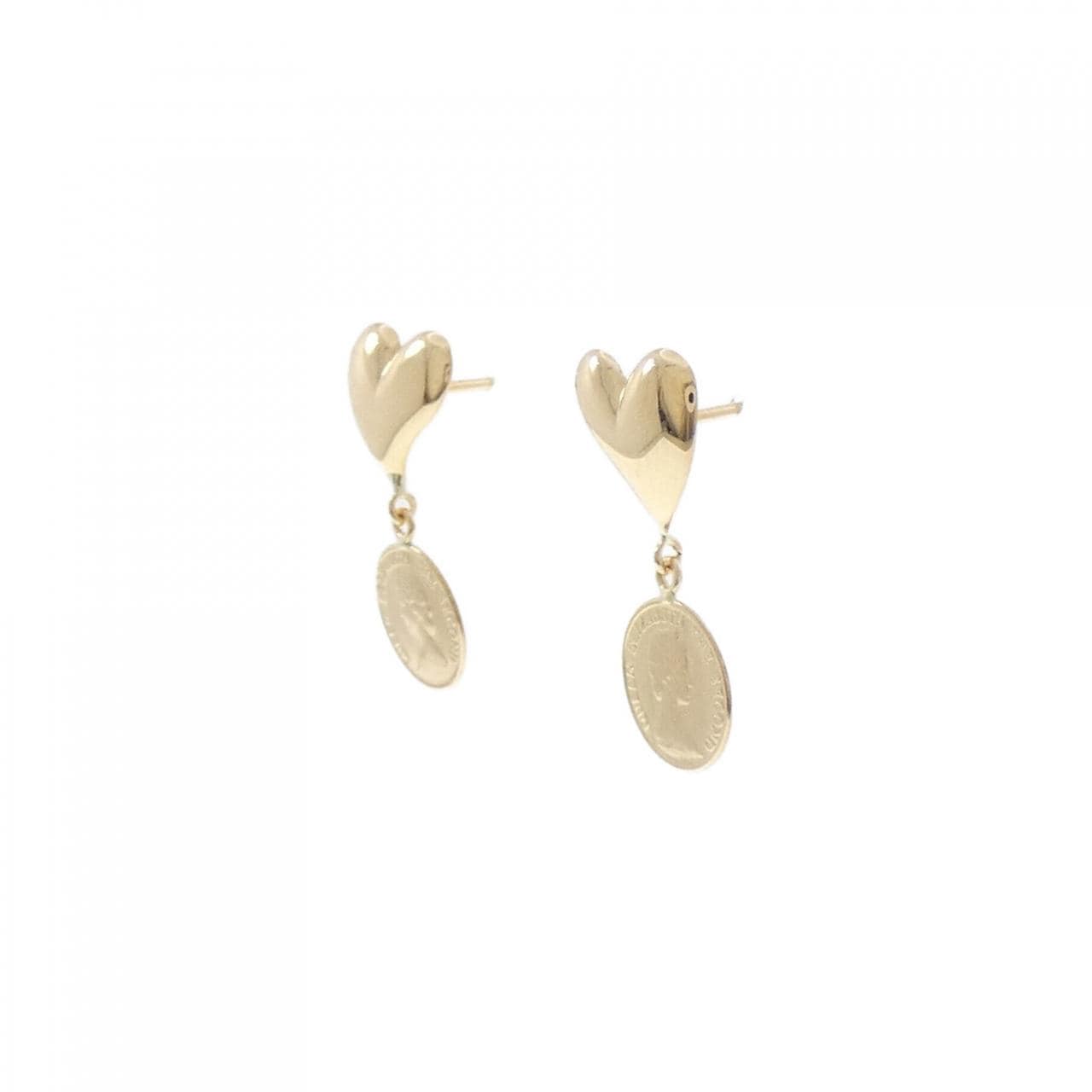 K18YG heart earrings