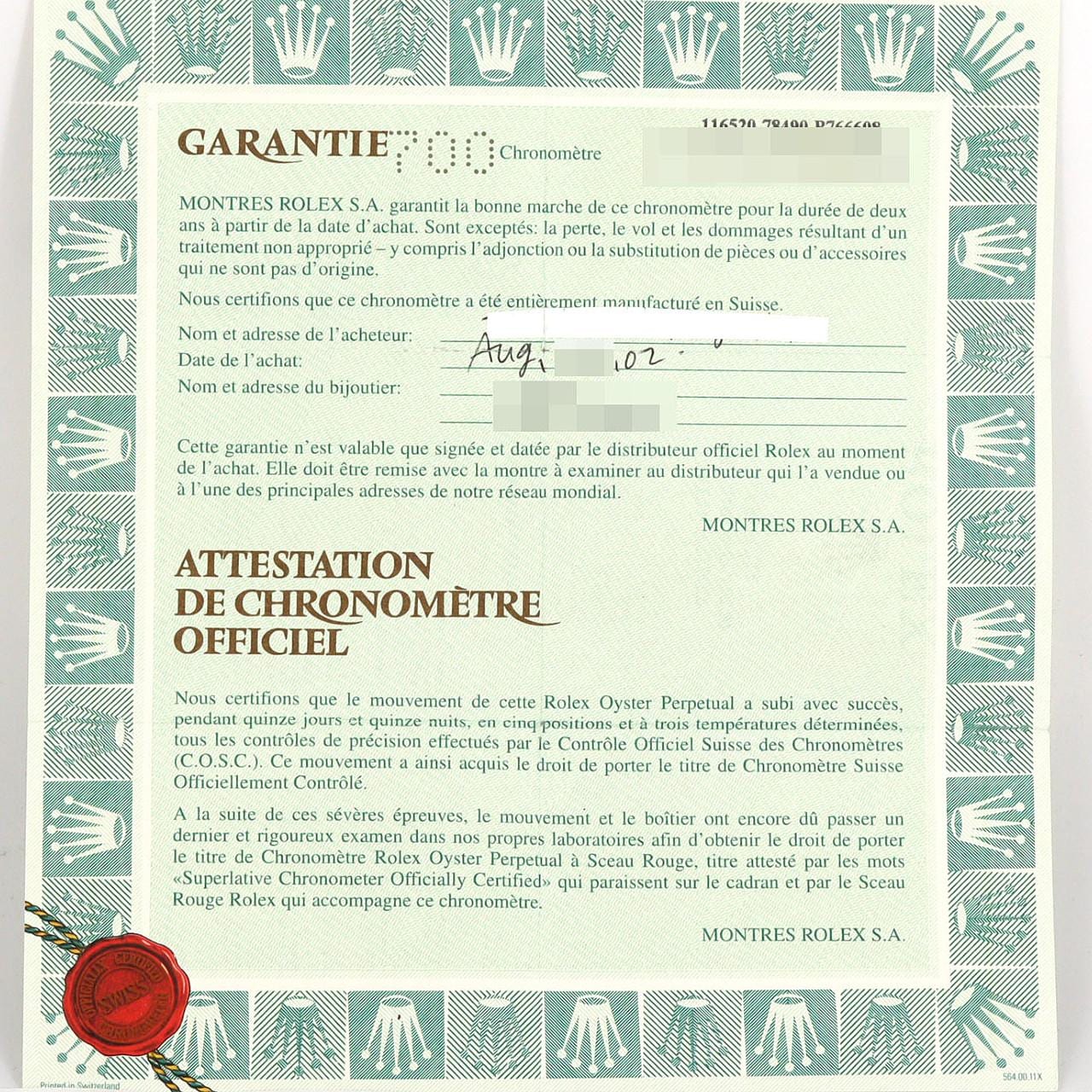 ロレックス デイトナ 116520. SS 自動巻 P番