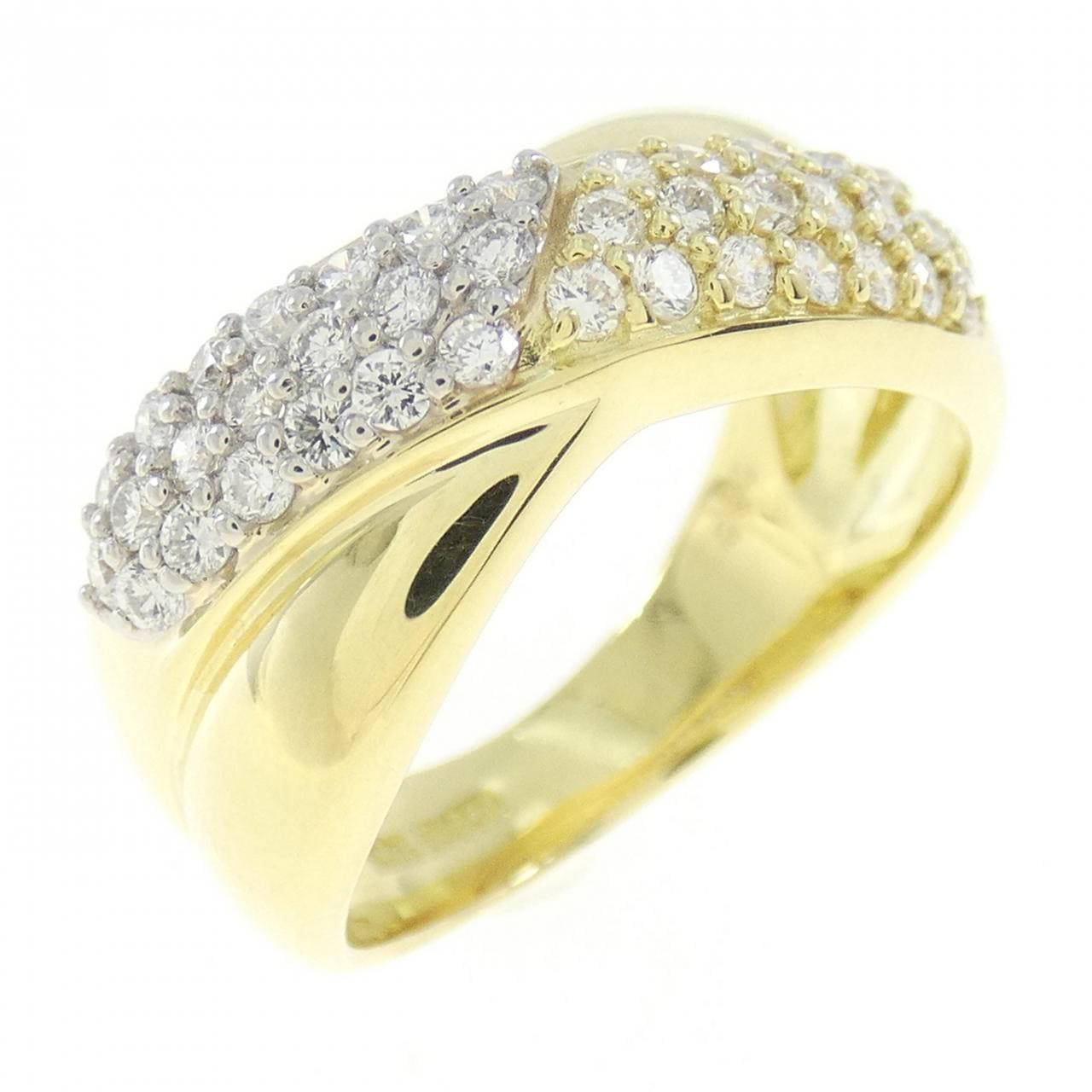 K18YG/PT パヴェ ダイヤモンド リング 0.50CT