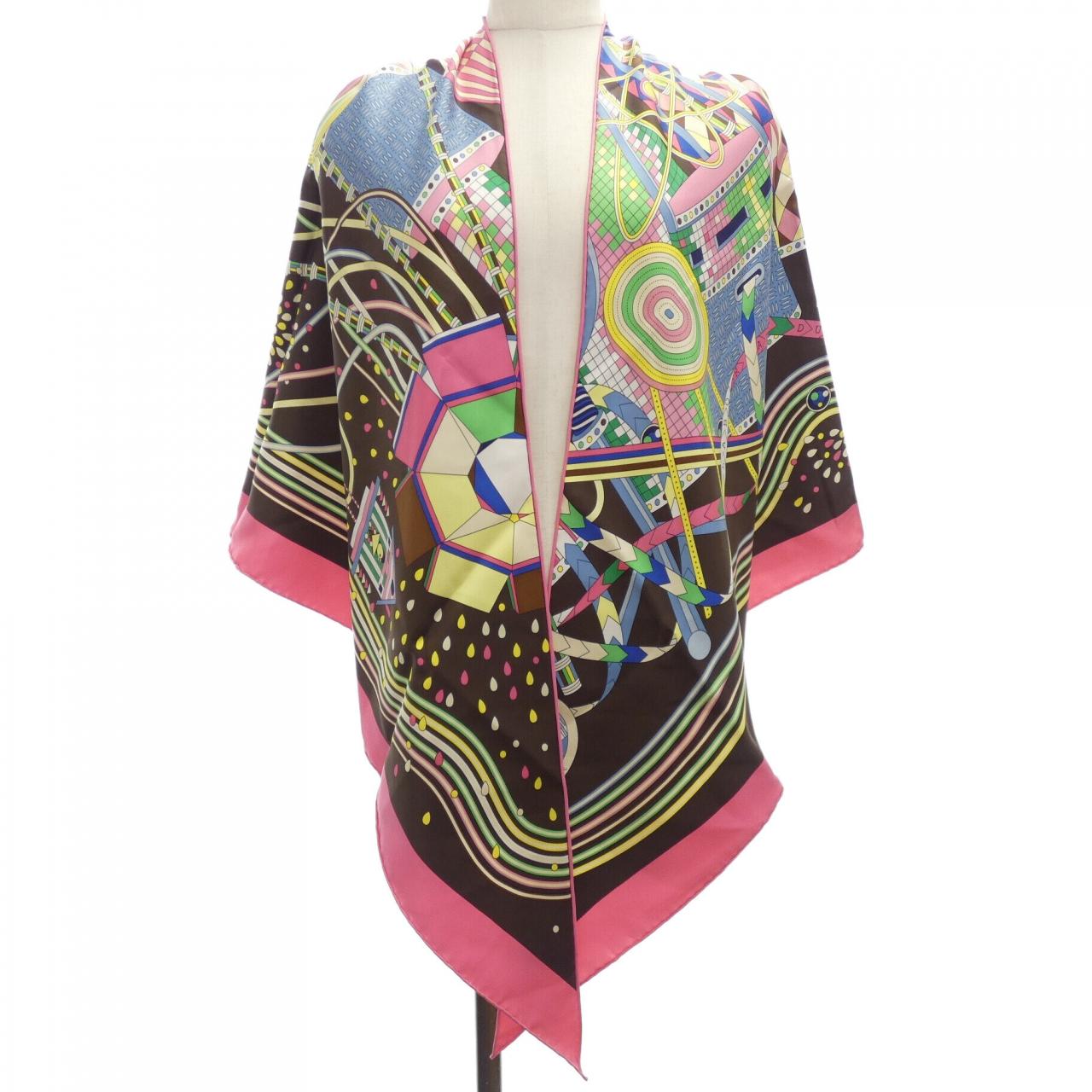 エルメス HERMES LE LABORATOIRE DU TEMPS 572702S トライアングルジェアン ショール